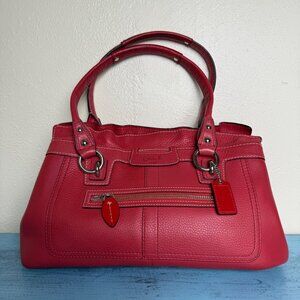 Coach Vintage Y2K Penelope Red Pebble Leather Satchel Bag 13164